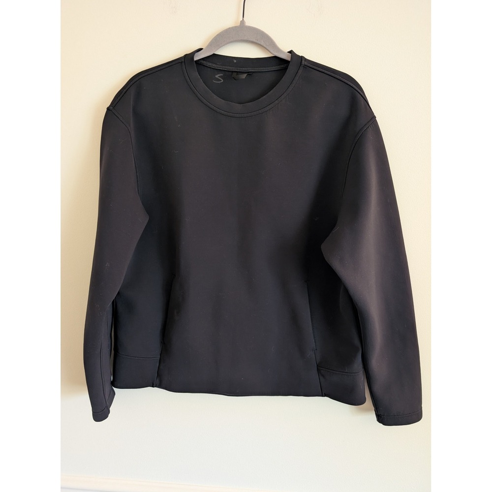Lululemon Crewneck Pullover Black Size 10 Long Sleeve Sweatshirt zipper pockets